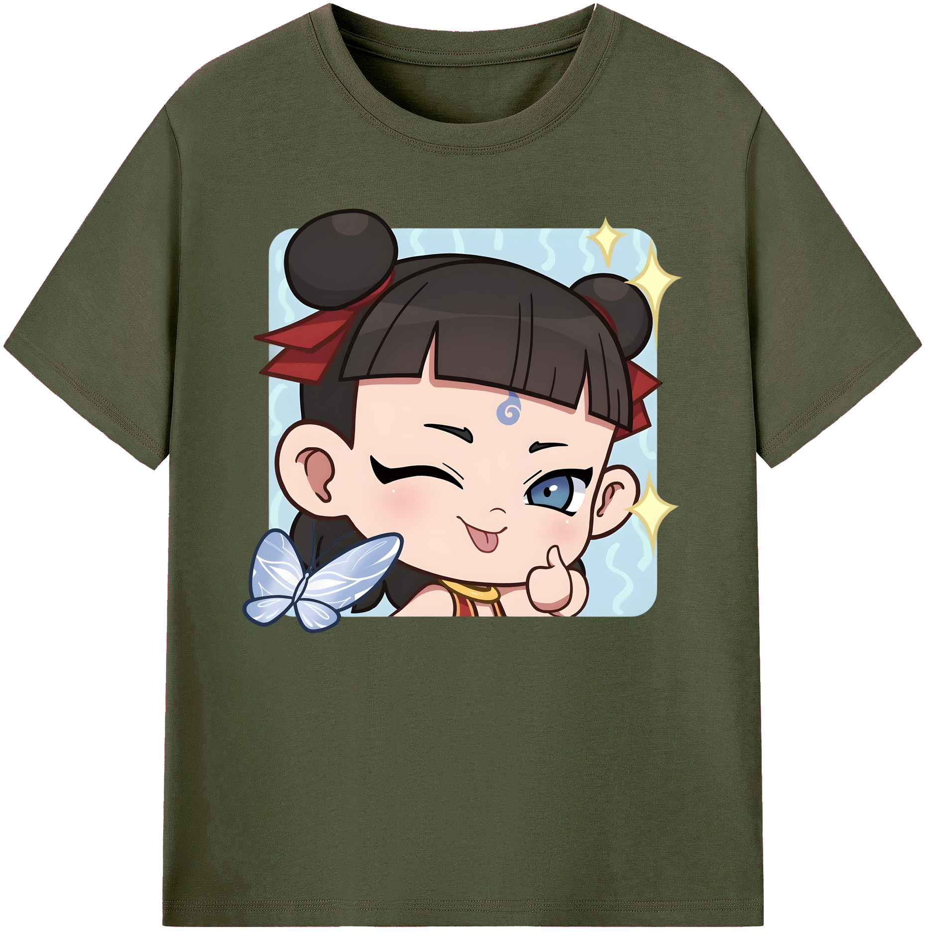 （画像用） Ne Zha 2 ナタ 魔童の大暴れ 綿100％ メンズ半袖Tシャツ｜肌触りやわらか＆通気性